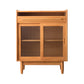 Modern Wood 36"H Sideboard Buffet Door Dining Room Buffet Server with Sliding Doors 30"L x 16"W x 36"H Cherry Wood Clearhalo 'buffet_sideboard' 'Buffets & Sideboards' 'furn' 'furn_buffet_sideboard' 'Furniture' 'Kitchen & Dining Furniture' 5454032