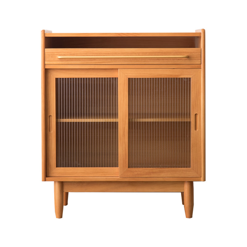 Modern Wood 36"H Sideboard Buffet Door Dining Room Buffet Server with Sliding Doors 39"L x 16"W x 36"H Cherry Wood Clearhalo 'buffet_sideboard' 'Buffets & Sideboards' 'furn' 'furn_buffet_sideboard' 'Furniture' 'Kitchen & Dining Furniture' 5454033