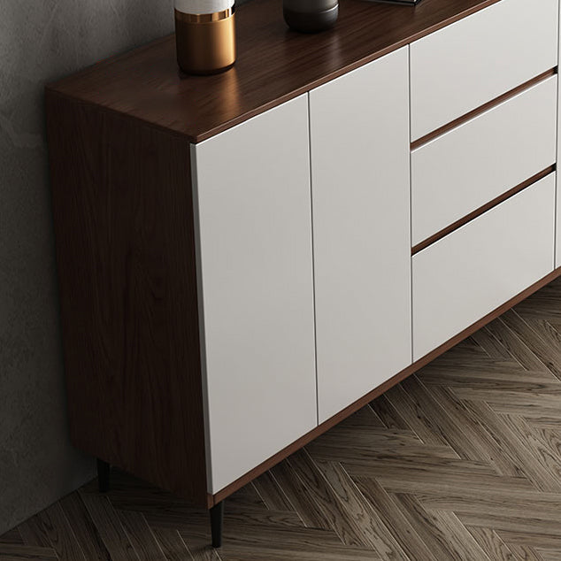Modern Engineered Wood 33.4"H Sideboard Buffet 2-Drawer Dining Room Buffet Server Clearhalo 'buffet_sideboard' 'Buffets & Sideboards' 'furn' 'furn_buffet_sideboard' 'Furniture' 'Kitchen & Dining Furniture' 5454057