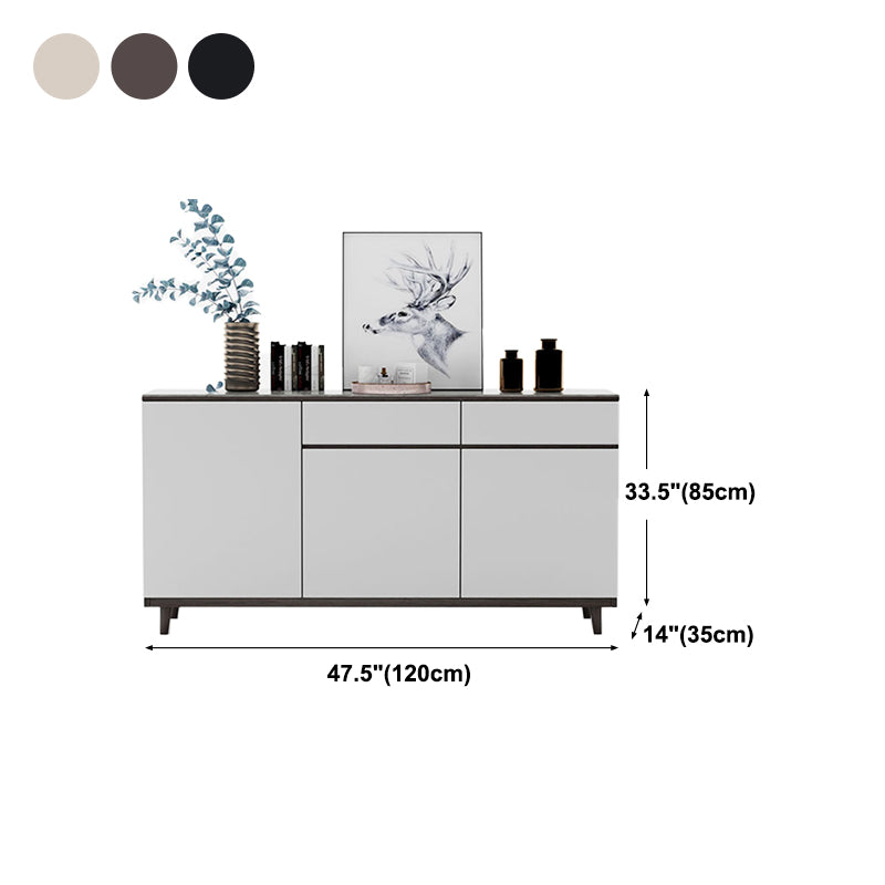 Modern Engineered Wood 33.4"H Sideboard Buffet 2-Drawer Dining Room Buffet Server Clearhalo 'buffet_sideboard' 'Buffets & Sideboards' 'furn' 'furn_buffet_sideboard' 'Furniture' 'Kitchen & Dining Furniture' 5454059