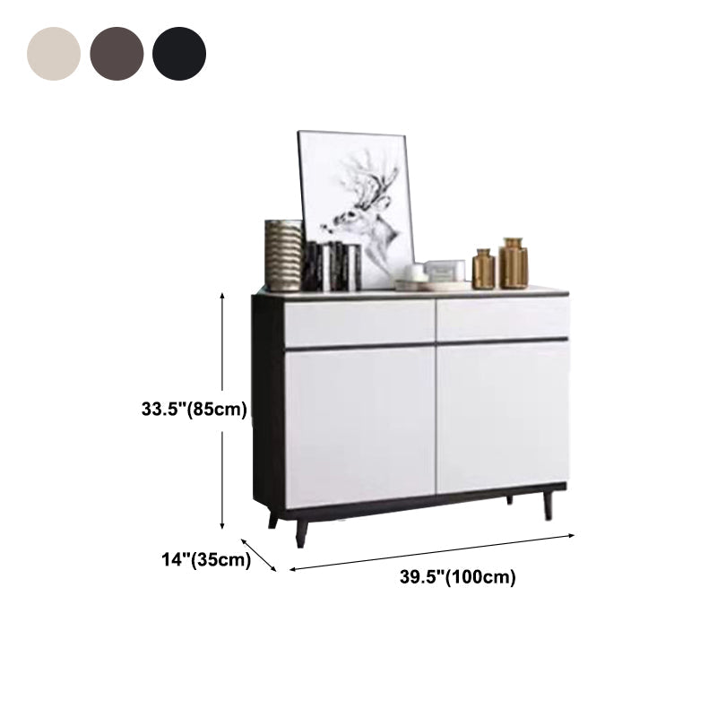 Modern Engineered Wood 33.4"H Sideboard Buffet 2-Drawer Dining Room Buffet Server Clearhalo 'buffet_sideboard' 'Buffets & Sideboards' 'furn' 'furn_buffet_sideboard' 'Furniture' 'Kitchen & Dining Furniture' 5454060