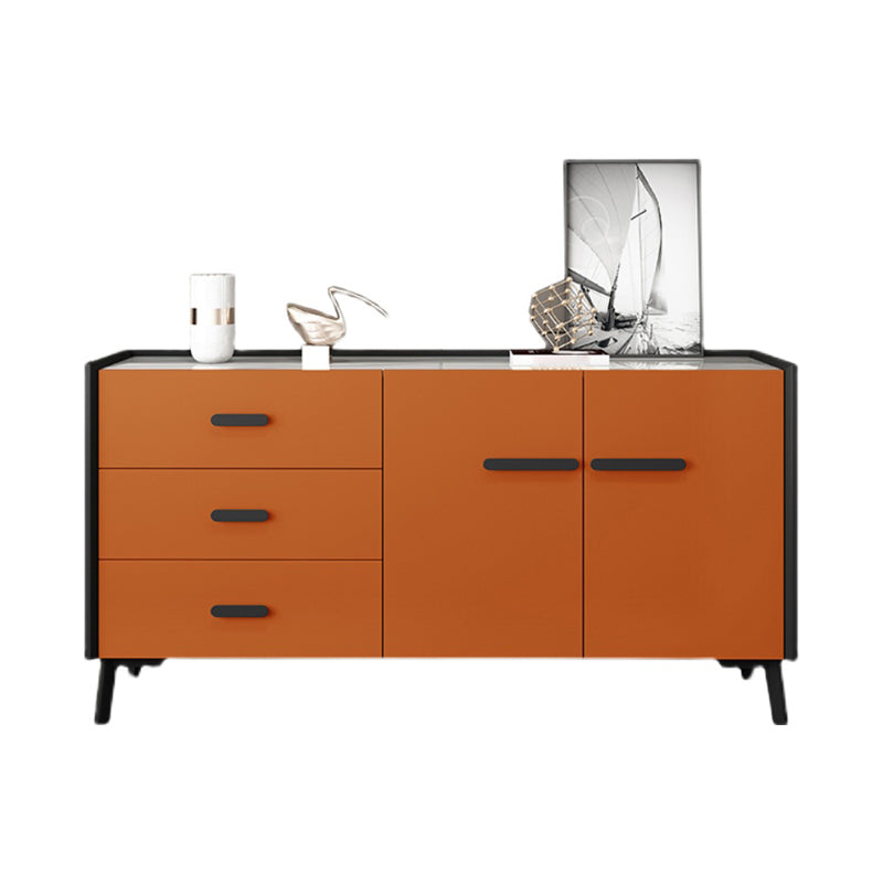 3-Drawer Engineered Wood Sideboard Modern Stone Countertop Dining Server for Restaurant Clearhalo 'buffet_sideboard' 'Buffets & Sideboards' 'furn' 'furn_buffet_sideboard' 'Furniture' 'Kitchen & Dining Furniture' 5454081