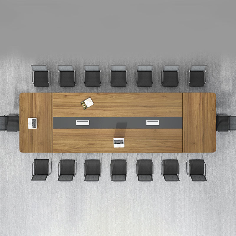 工業スタイルの台座ライティングデスクカーブドケーブル管理オフィスデスク