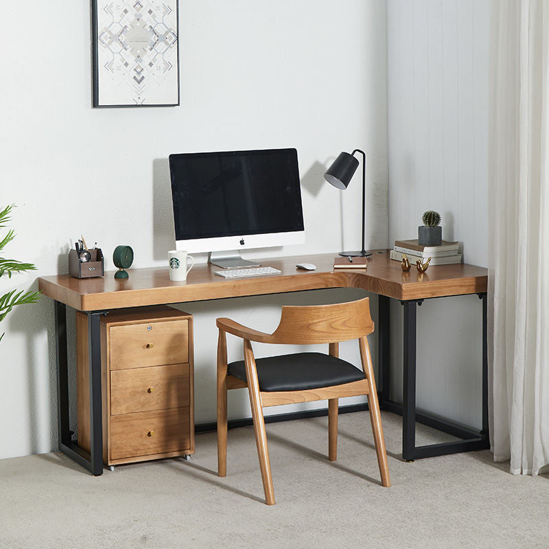Solid Wood Home Office Tisch Industrie L-Form Arbeitstisch