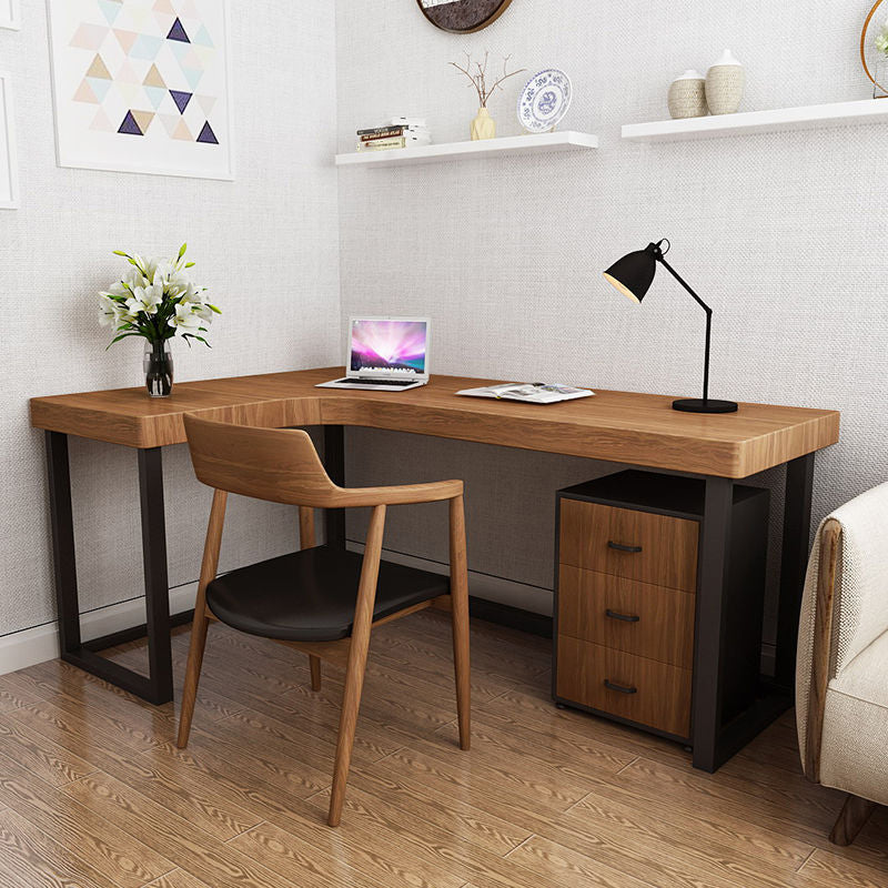 Solid Wood Home Office Tisch Industrie L-Form Arbeitstisch