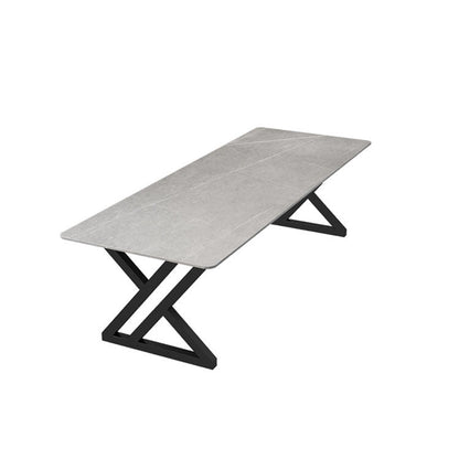 Industrial Rectangular Writing Desk Sintered Stone Office Desk with Metal Base Black Clearhalo 'furn' 'furn_office_desk' 'Furniture' 'Office Desks' 'Office Furniture' 'office_desk' 5454286