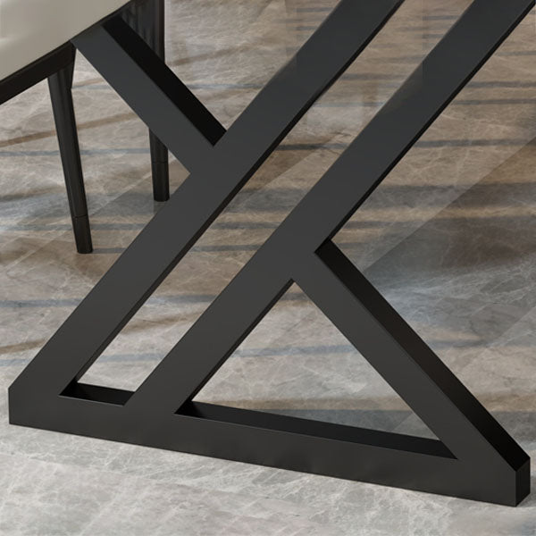 Industrial Rectangular Writing Desk Sintered Stone Office Desk with Metal Base Clearhalo 'furn' 'furn_office_desk' 'Furniture' 'Office Desks' 'Office Furniture' 'office_desk' 5454288