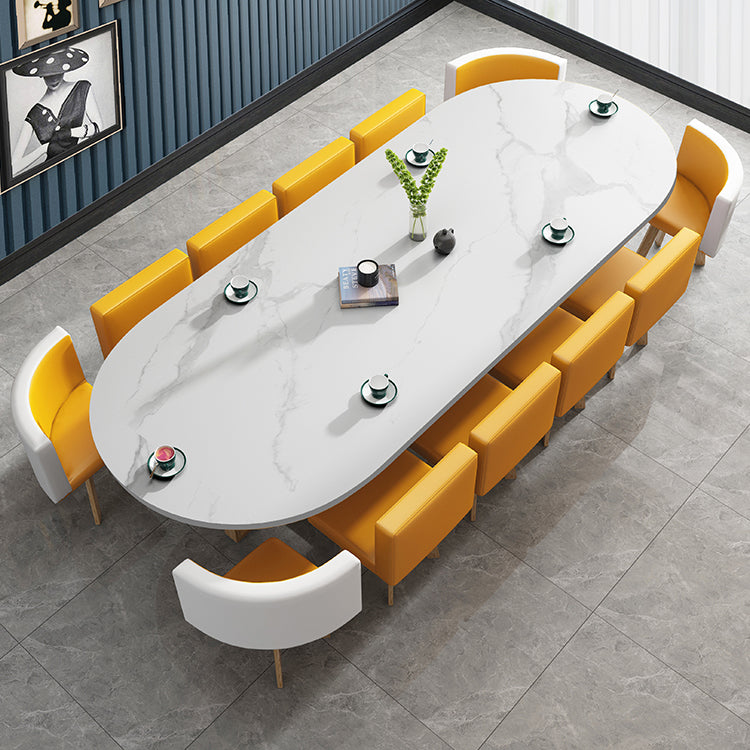 Contemporary Style Office Writing Desk Oval Wooden Writing Desk without Chair Natural Wood White Clearhalo 'furn' 'furn_office_desk' 'Furniture' 'Office Desks' 'Office Furniture' 'office_desk' 5454351