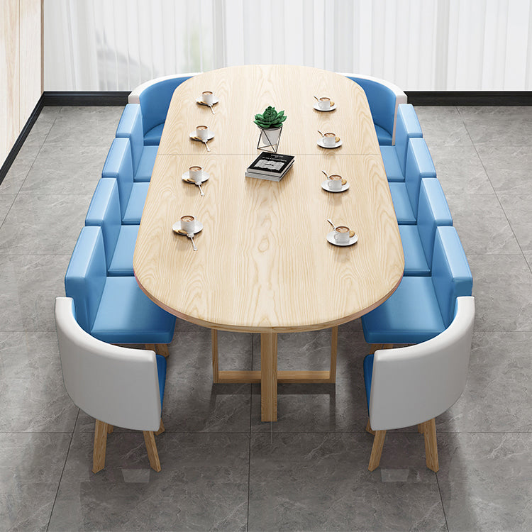 Contemporary Style Office Writing Desk Oval Wooden Writing Desk without Chair Clearhalo 'furn' 'furn_office_desk' 'Furniture' 'Office Desks' 'Office Furniture' 'office_desk' 5454358