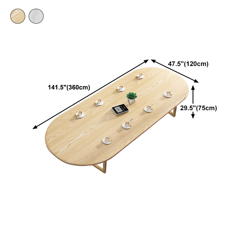 Contemporary Style Office Writing Desk Oval Wooden Writing Desk without Chair Clearhalo 'furn' 'furn_office_desk' 'Furniture' 'Office Desks' 'Office Furniture' 'office_desk' 5454360