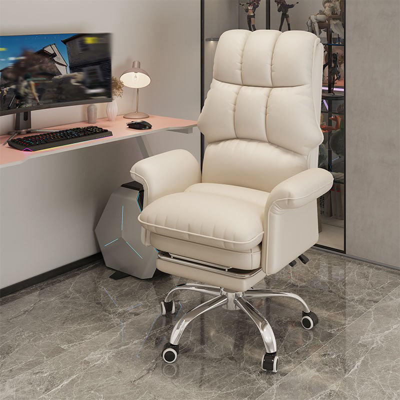 High Back Faux Leather Desk Chair Height-adjustable Office Chair for Home Office Clearhalo 'furn' 'furn_office_chair' 'Furniture' 'Office Chairs' 'Office Furniture' 'office_chair' 5454568