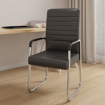 High Back Faux Leather Desk Chair Height-adjustable Office Chair for Home Office Matte Black Without Footrest Sponge Clearhalo 'furn' 'furn_office_chair' 'Furniture' 'Office Chairs' 'Office Furniture' 'office_chair' 5454569