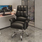 High Back Faux Leather Desk Chair Height-adjustable Office Chair for Home Office Black Without Footrest Latex Clearhalo 'furn' 'furn_office_chair' 'Furniture' 'Office Chairs' 'Office Furniture' 'office_chair' 5454571