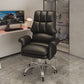 High Back Faux Leather Desk Chair Height-adjustable Office Chair for Home Office Black Without Footrest Sponge Clearhalo 'furn' 'furn_office_chair' 'Furniture' 'Office Chairs' 'Office Furniture' 'office_chair' 5454584