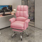 High Back Faux Leather Desk Chair Height-adjustable Office Chair for Home Office Pink With Footrest Latex Clearhalo 'furn' 'furn_office_chair' 'Furniture' 'Office Chairs' 'Office Furniture' 'office_chair' 5454587