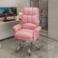 High Back Faux Leather Desk Chair Height-adjustable Office Chair for Home Office Pink Without Footrest Sponge Clearhalo 'furn' 'furn_office_chair' 'Furniture' 'Office Chairs' 'Office Furniture' 'office_chair' 5454590