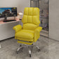 High Back Faux Leather Desk Chair Height-adjustable Office Chair for Home Office Yellow With Footrest Latex Clearhalo 'furn' 'furn_office_chair' 'Furniture' 'Office Chairs' 'Office Furniture' 'office_chair' 5454593