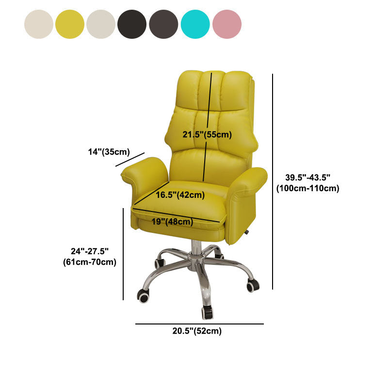 High Back Faux Leather Desk Chair Height-adjustable Office Chair for Home Office Clearhalo 'furn' 'furn_office_chair' 'Furniture' 'Office Chairs' 'Office Furniture' 'office_chair' 5454600