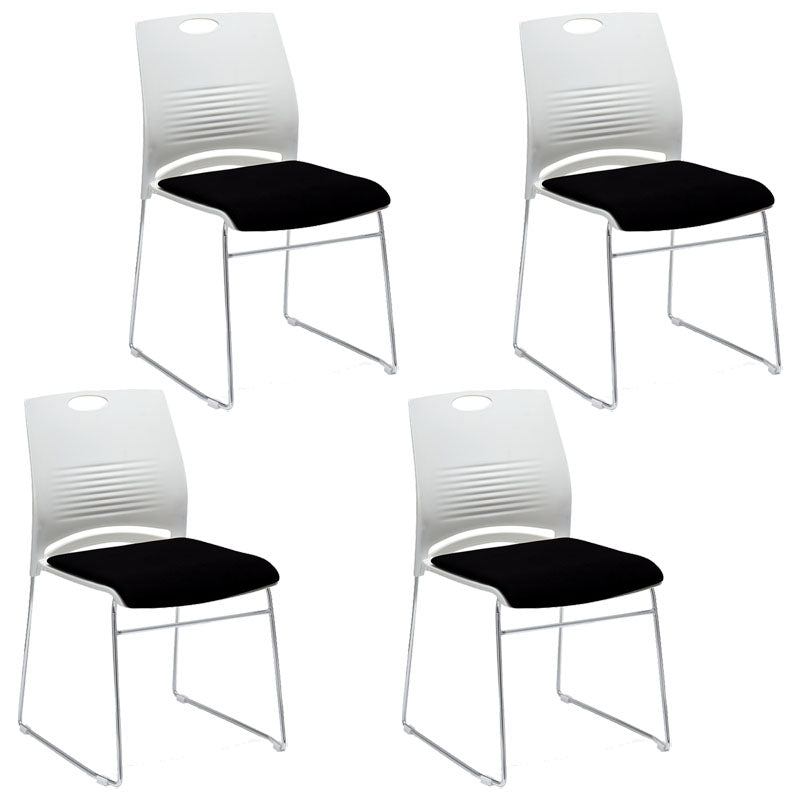 Modern Plastic Desk Chair with Low Back and Breathable AirGrid Home Office Chair Black 4 Piece Set Clearhalo 'furn' 'furn_office_chair' 'Furniture' 'Office Chairs' 'Office Furniture' 'office_chair' 5454604