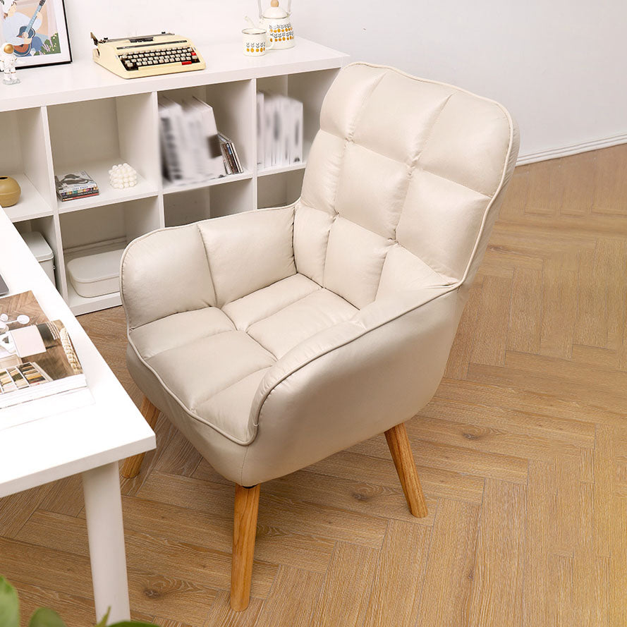Modern Style Office Chair High Back Upholstered Task Chair with Wooden Base Clearhalo 'furn' 'furn_office_chair' 'Furniture' 'Office Chairs' 'Office Furniture' 'office_chair' 5454621