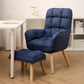 Modern Style Office Chair High Back Upholstered Task Chair with Wooden Base Blue With Footrest Clearhalo 'furn' 'furn_office_chair' 'Furniture' 'Office Chairs' 'Office Furniture' 'office_chair' 5454623