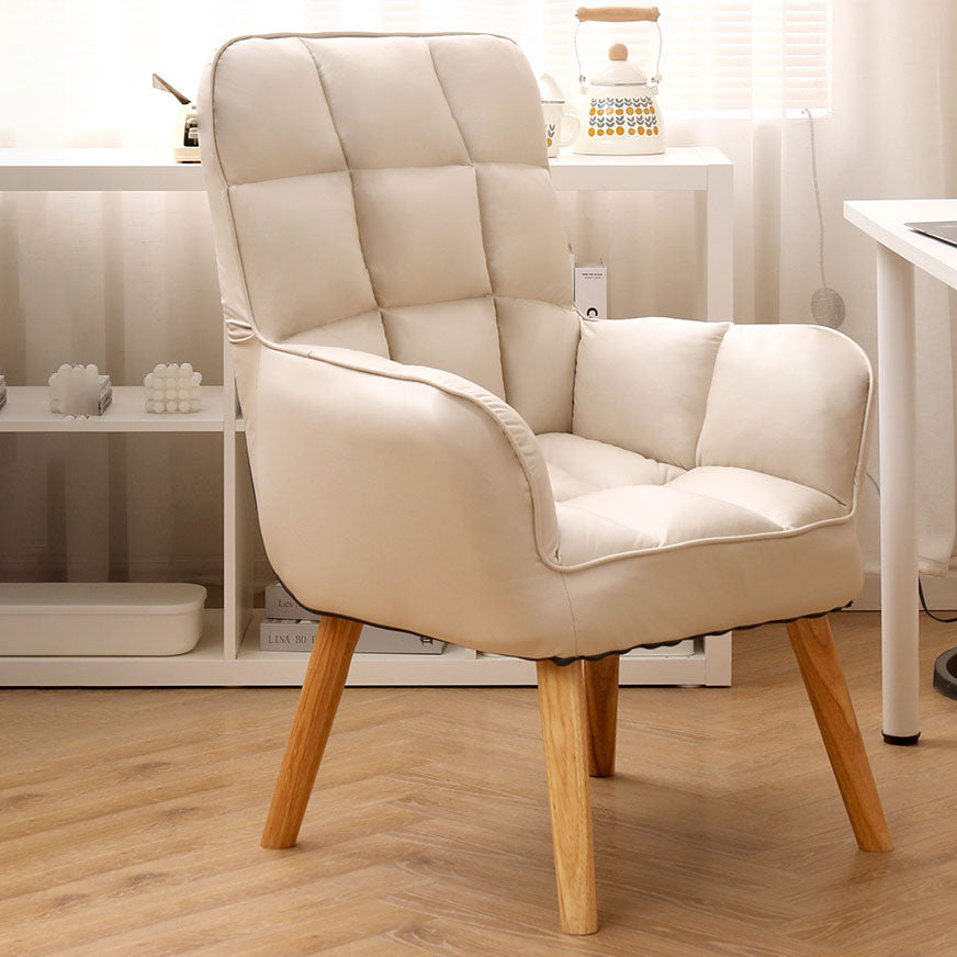 Modern Style Office Chair High Back Upholstered Task Chair with Wooden Base Clearhalo 'furn' 'furn_office_chair' 'Furniture' 'Office Chairs' 'Office Furniture' 'office_chair' 5454626