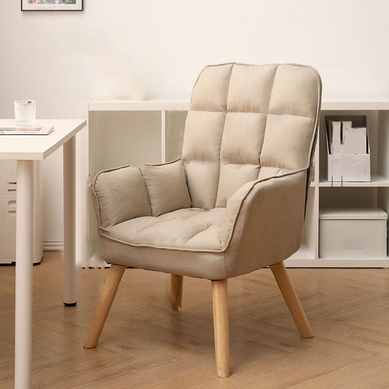 Modern Style Office Chair High Back Upholstered Task Chair with Wooden Base Camel Without Footrest Clearhalo 'furn' 'furn_office_chair' 'Furniture' 'Office Chairs' 'Office Furniture' 'office_chair' 5454639