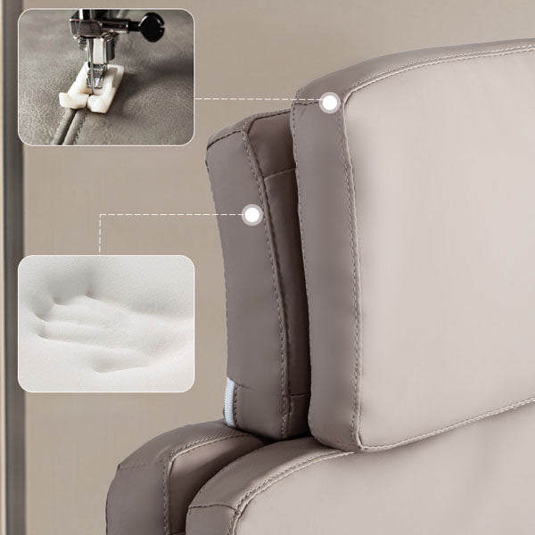 Poltrona direzionale in stile moderno Sedia da ufficio imbottita in pelle con braccioli fissi