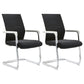 Mesh Mid Back Desk Chair Contemporary Style Fixed Arms Office Chair Black-White 2 Piece Set Clearhalo 'furn' 'furn_office_chair' 'Furniture' 'Office Chairs' 'Office Furniture' 'office_chair' 5454841