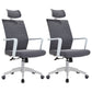 Mesh Mid Back Desk Chair Contemporary Style Fixed Arms Office Chair Grey 2 Piece Set Clearhalo 'furn' 'furn_office_chair' 'Furniture' 'Office Chairs' 'Office Furniture' 'office_chair' 5454847