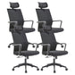 Mesh Mid Back Desk Chair Contemporary Style Fixed Arms Office Chair Matte Black 4 Piece Set Clearhalo 'furn' 'furn_office_chair' 'Furniture' 'Office Chairs' 'Office Furniture' 'office_chair' 5454854