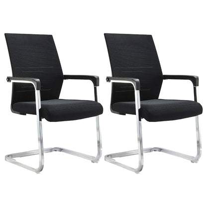 Mesh Mid Back Desk Chair Contemporary Style Fixed Arms Office Chair 2 Piece Set Clearhalo 'furn' 'furn_office_chair' 'Furniture' 'Office Chairs' 'Office Furniture' 'office_chair' 5454856