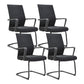 Mesh Mid Back Desk Chair Contemporary Style Fixed Arms Office Chair Smoke Gray 4 Piece Set Clearhalo 'furn' 'furn_office_chair' 'Furniture' 'Office Chairs' 'Office Furniture' 'office_chair' 5454860