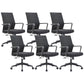 Mesh Mid Back Desk Chair Contemporary Style Fixed Arms Office Chair Textured Black 6 Piece Set Clearhalo 'furn' 'furn_office_chair' 'Furniture' 'Office Chairs' 'Office Furniture' 'office_chair' 5454863