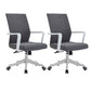 Mesh Mid Back Desk Chair Contemporary Style Fixed Arms Office Chair Light Gray 2 Piece Set Clearhalo 'furn' 'furn_office_chair' 'Furniture' 'Office Chairs' 'Office Furniture' 'office_chair' 5454864