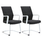 Mesh Mid Back Desk Chair Contemporary Style Fixed Arms Office Chair Black White 2 Piece Set Clearhalo 'furn' 'furn_office_chair' 'Furniture' 'Office Chairs' 'Office Furniture' 'office_chair' 5454867