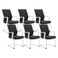 Mesh Mid Back Desk Chair Contemporary Style Fixed Arms Office Chair Black White 6 Piece Set Clearhalo 'furn' 'furn_office_chair' 'Furniture' 'Office Chairs' 'Office Furniture' 'office_chair' 5454869