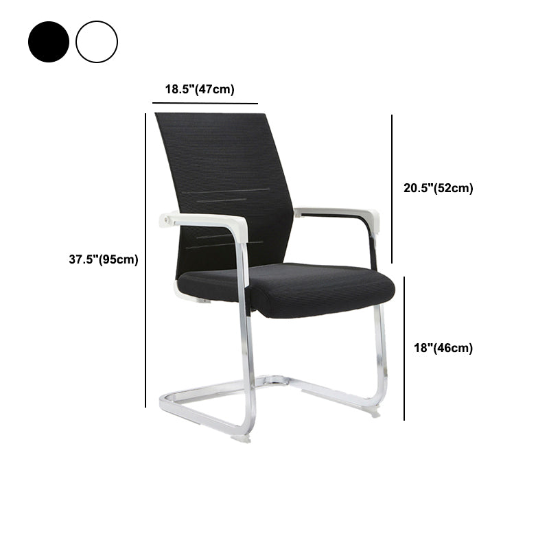 Mesh Mid Back Desk Chair Contemporary Style Fixed Arms Office Chair Clearhalo 'furn' 'furn_office_chair' 'Furniture' 'Office Chairs' 'Office Furniture' 'office_chair' 5454871
