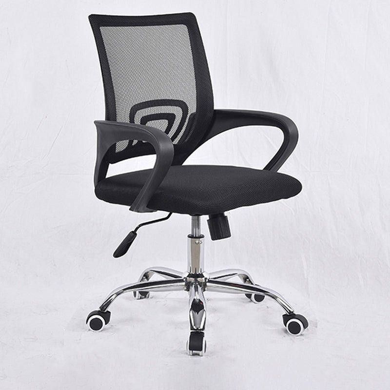 Middle Back Office Chair with Mesh and Sponge Cushion Fixed Arm Chair Clearhalo 'furn' 'furn_office_chair' 'Furniture' 'Office Chairs' 'Office Furniture' 'office_chair' 5454874
