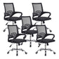 Middle Back Office Chair with Mesh and Sponge Cushion Fixed Arm Chair Black 5 Piece Set Clearhalo 'furn' 'furn_office_chair' 'Furniture' 'Office Chairs' 'Office Furniture' 'office_chair' 5454876
