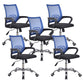Middle Back Office Chair with Mesh and Sponge Cushion Fixed Arm Chair Blue 5 Piece Set Clearhalo 'furn' 'furn_office_chair' 'Furniture' 'Office Chairs' 'Office Furniture' 'office_chair' 5454878