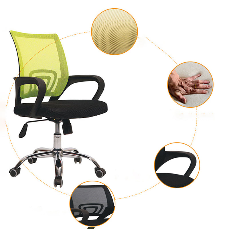 Middle Back Office Chair with Mesh and Sponge Cushion Fixed Arm Chair Clearhalo 'furn' 'furn_office_chair' 'Furniture' 'Office Chairs' 'Office Furniture' 'office_chair' 5454885