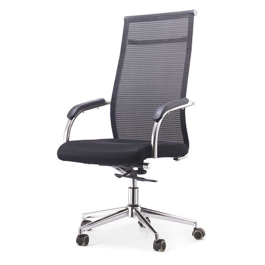 Modern Black Metal Conference Chair with Mid Back and Hight Back Home Office Chair Clearhalo 'furn' 'furn_office_chair' 'Furniture' 'Office Chairs' 'Office Furniture' 'office_chair' 5454896