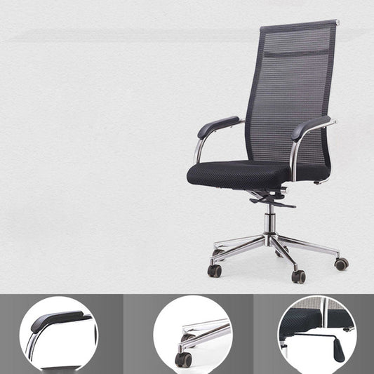 Modern Black Metal Conference Chair with Mid Back and Hight Back Home Office Chair Clearhalo 'furn' 'furn_office_chair' 'Furniture' 'Office Chairs' 'Office Furniture' 'office_chair' 5454897