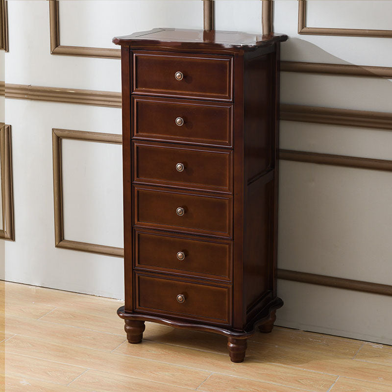 Amerikaanse traditionele houten lingerie -borst slaapkamer verticale dressoir zonder spiegel