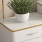 Classic glam in pietra top -costiera di stoccaggio bianco con cassetto per camera da letto