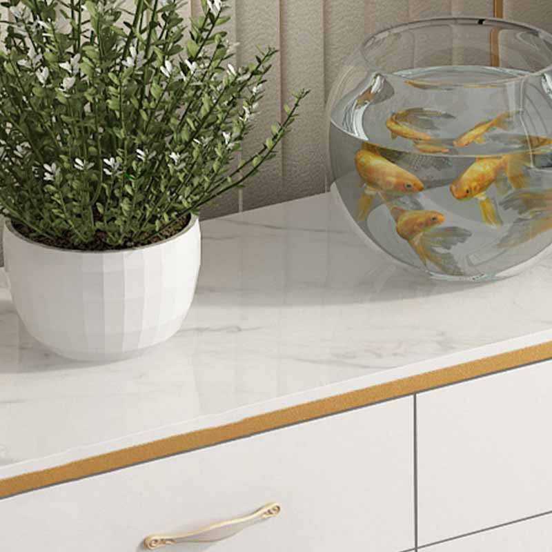 Classic glam in pietra top -costiera di stoccaggio bianco con cassetto per camera da letto