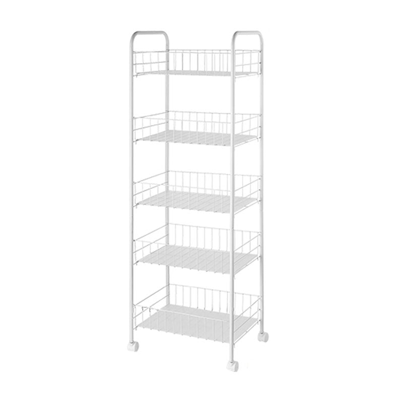 Contemporary Bookshelf Open Back Bookcase for Office with Caster Wheels