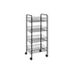 Contemporary Bookshelf Open Back Bookcase for Office with Caster Wheels