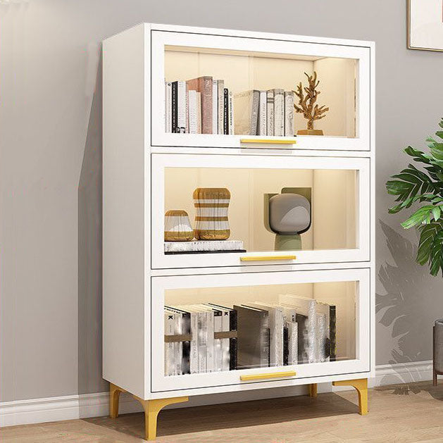 Modern Bookcase Closed Back Bookshelf with Door for Home Office
